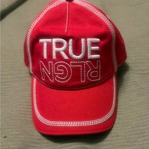 True Religion Red and White Baseball Cap